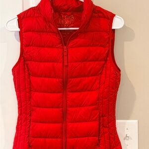 Women's Red Puffer Vest